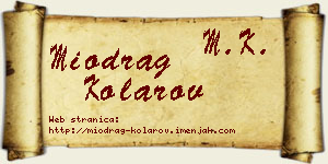 Miodrag Kolarov vizit kartica